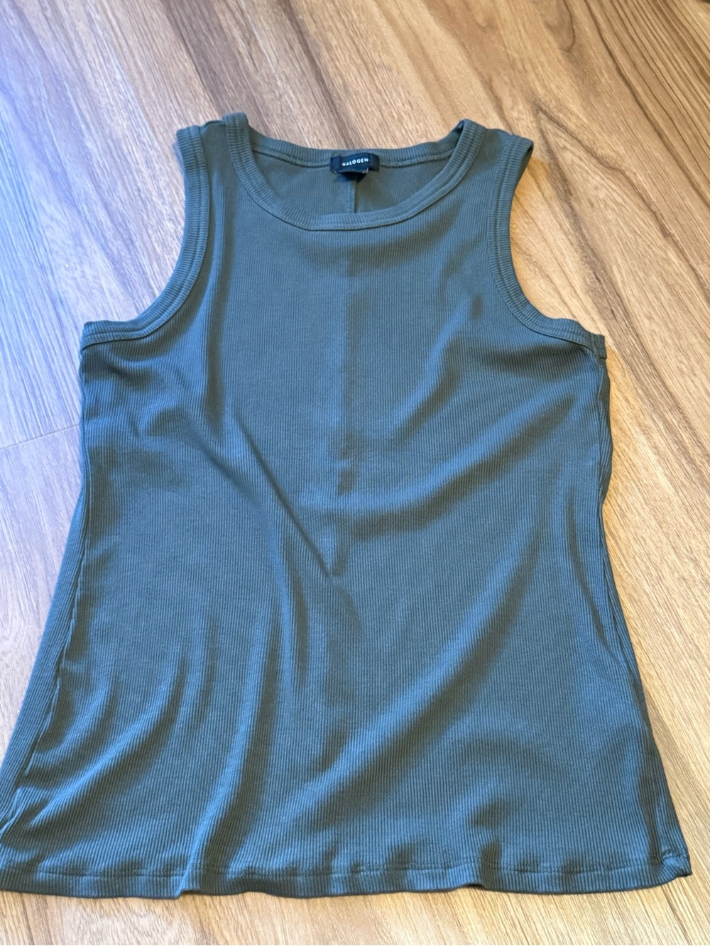 Halogen Ribbed Tank Sz S Stretch Staple Piece
